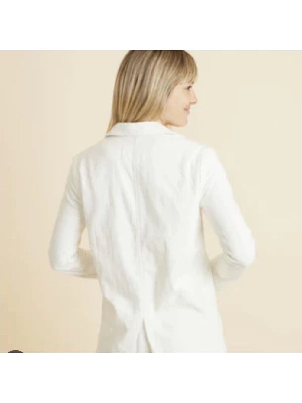 Marine Layer Women's Huntington Double Cloth Blazer Natural - Picture 4 of 8